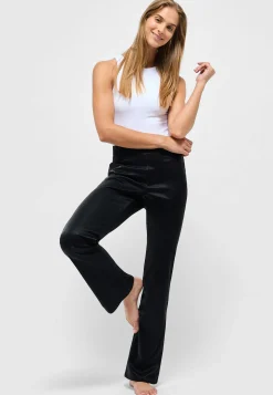 Hose Bootcut mit Glam Fake Leather