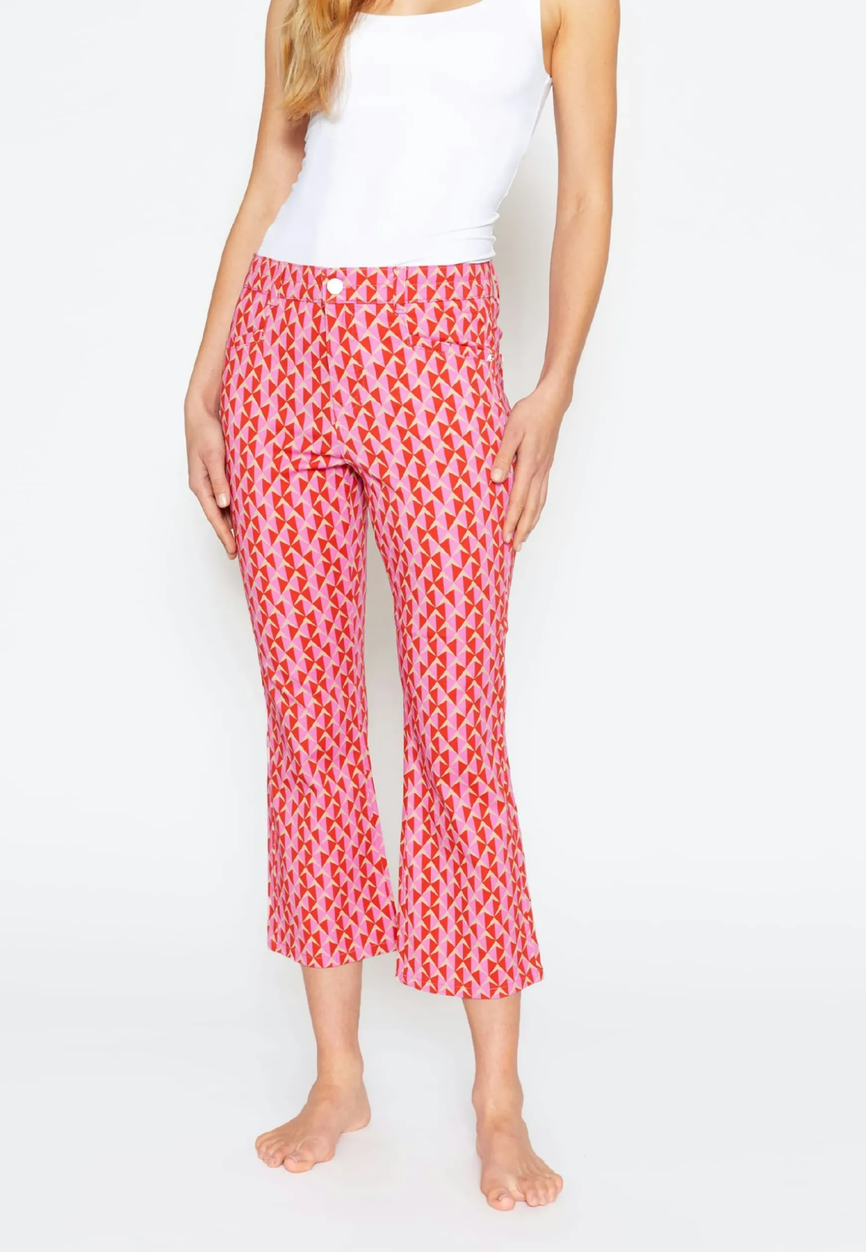 Hose Cropped Bootcut mit Print