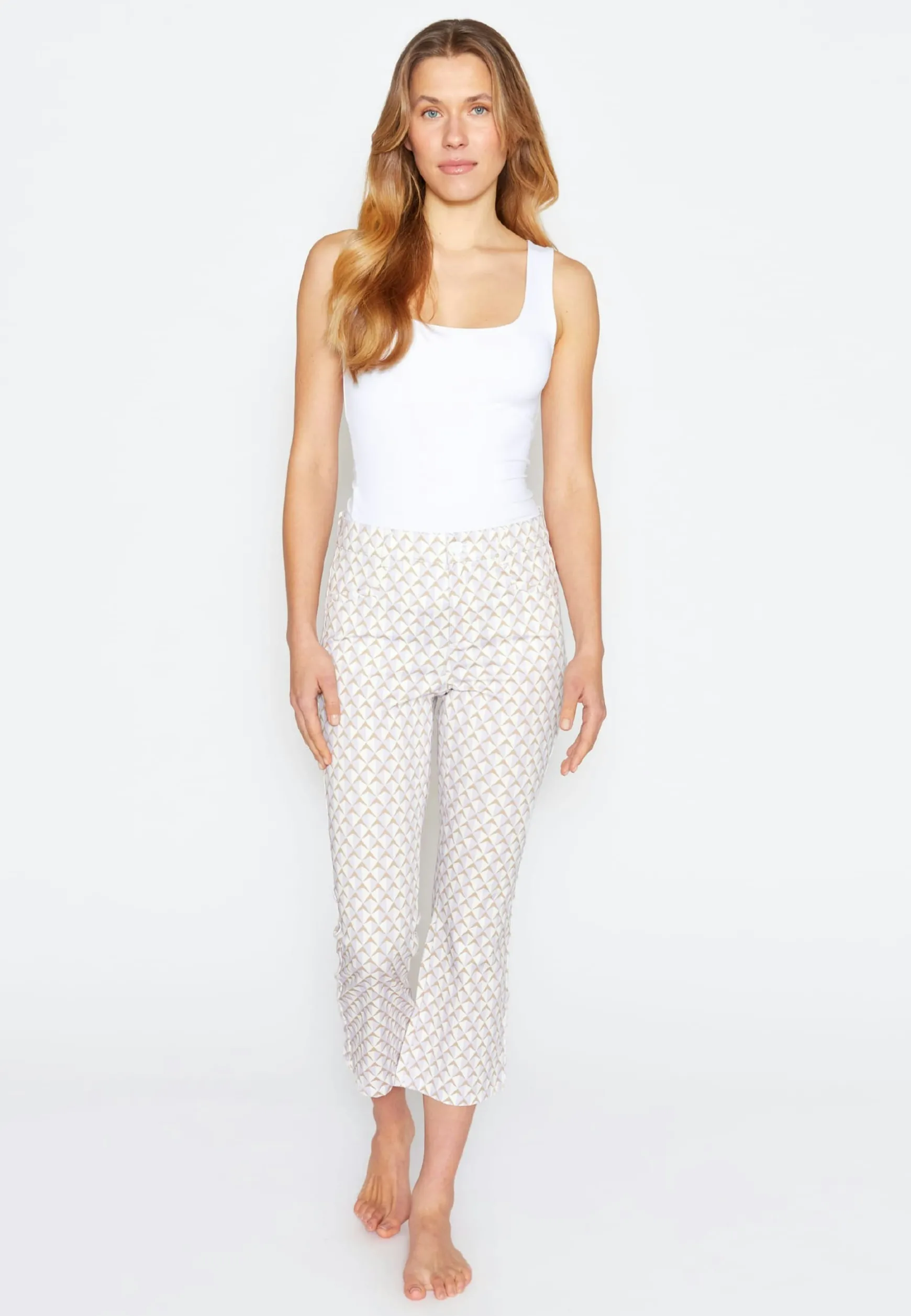 Hose Cropped Bootcut mit Print