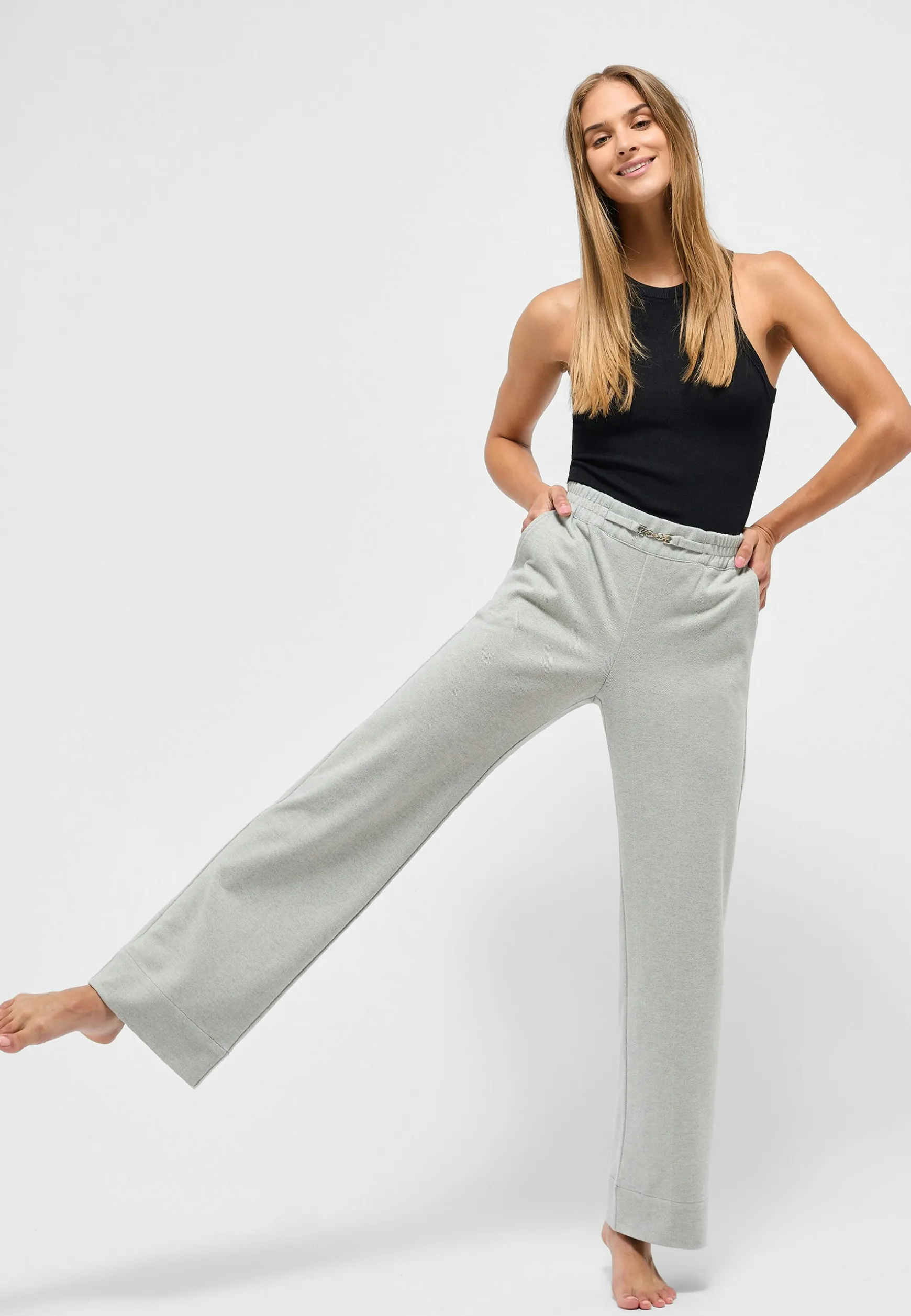 Hose Jump Wide Leg mit Schmuckdetail