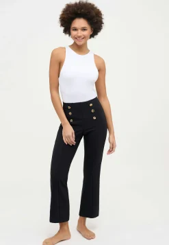 Hose Leni Crop mit eleganten Knu00c3u00b6pfen