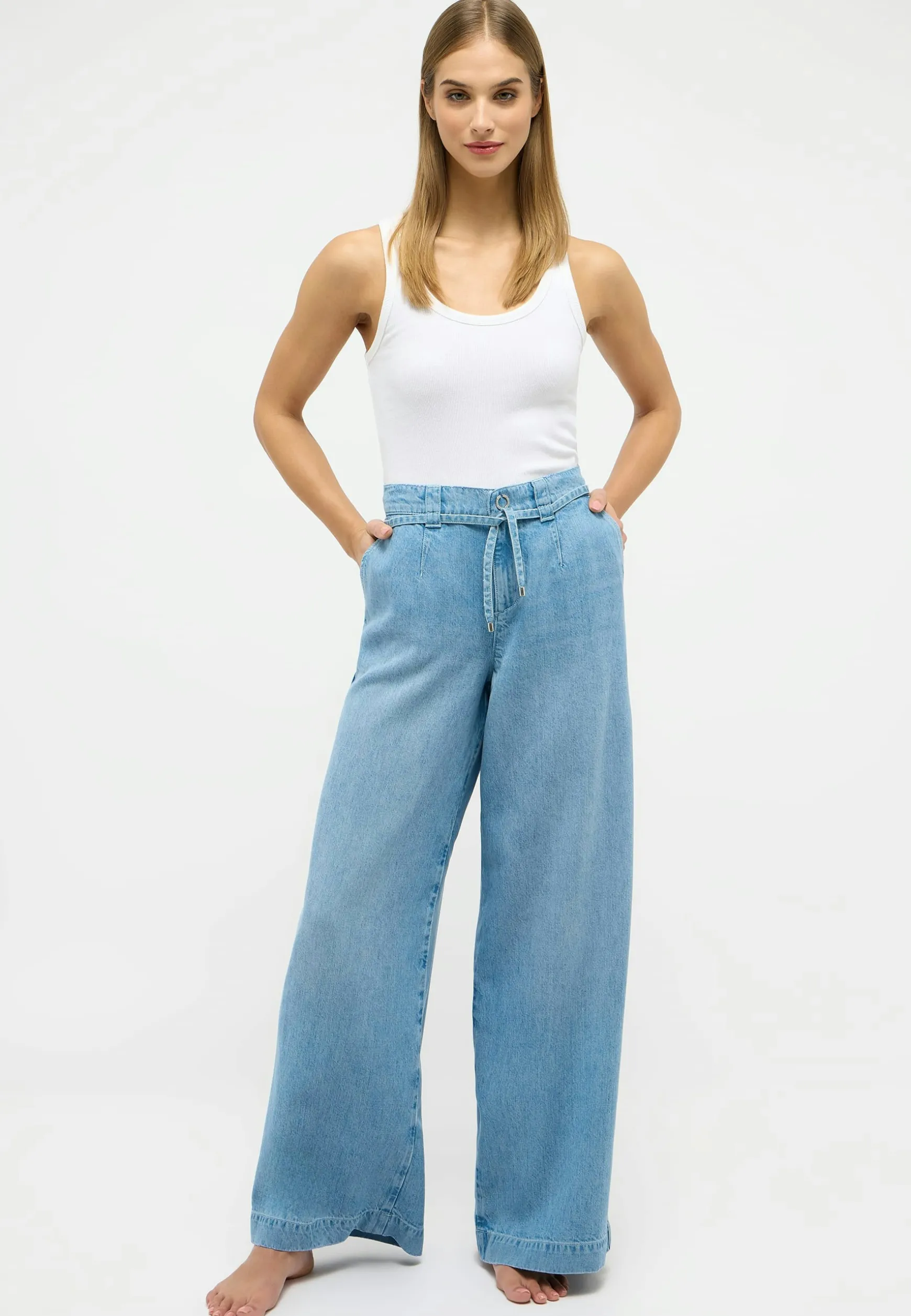 Hose New Wide Leg mit Gu00c3u00bcrtel