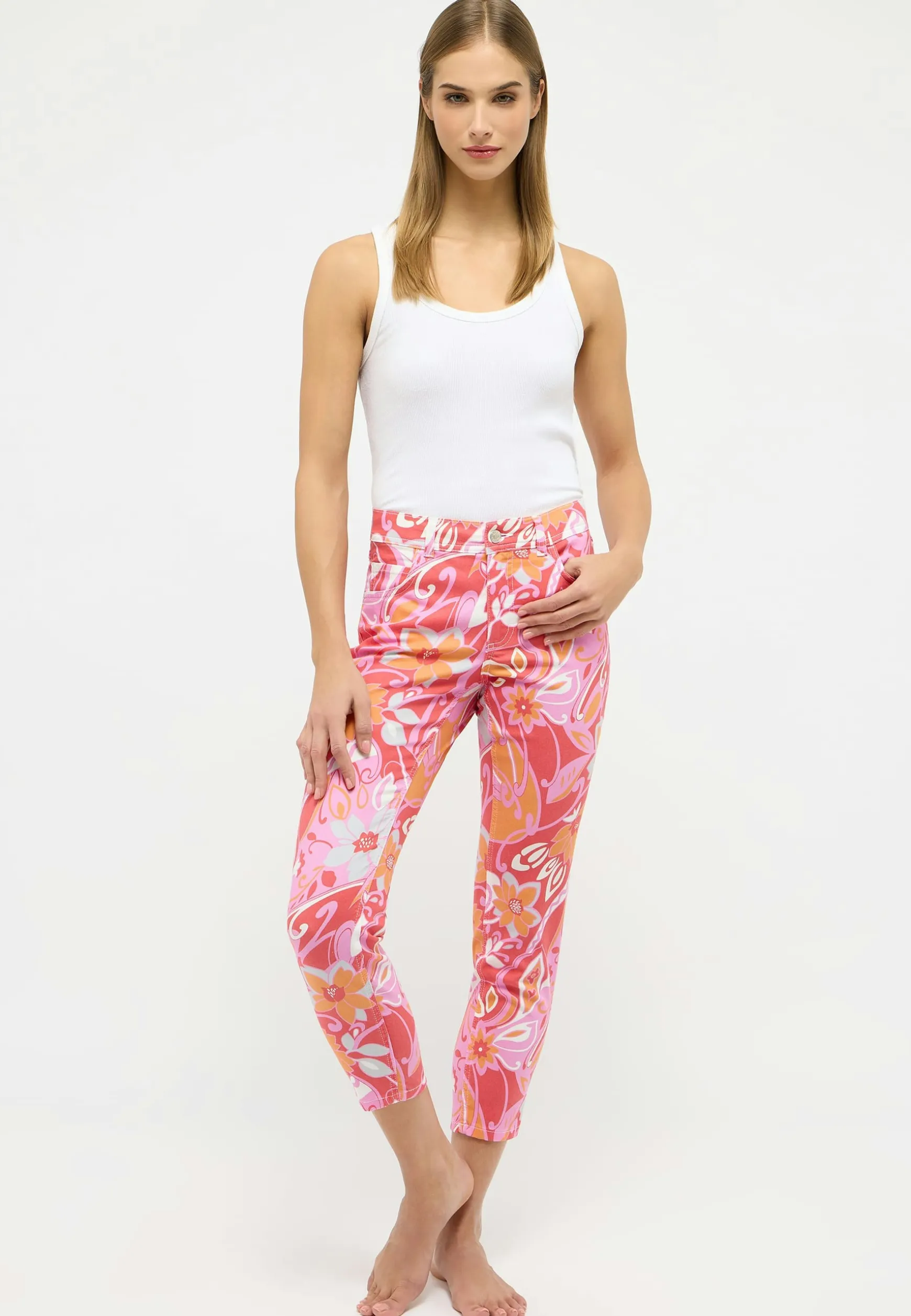 Hose Ornella mit Blumen-Print