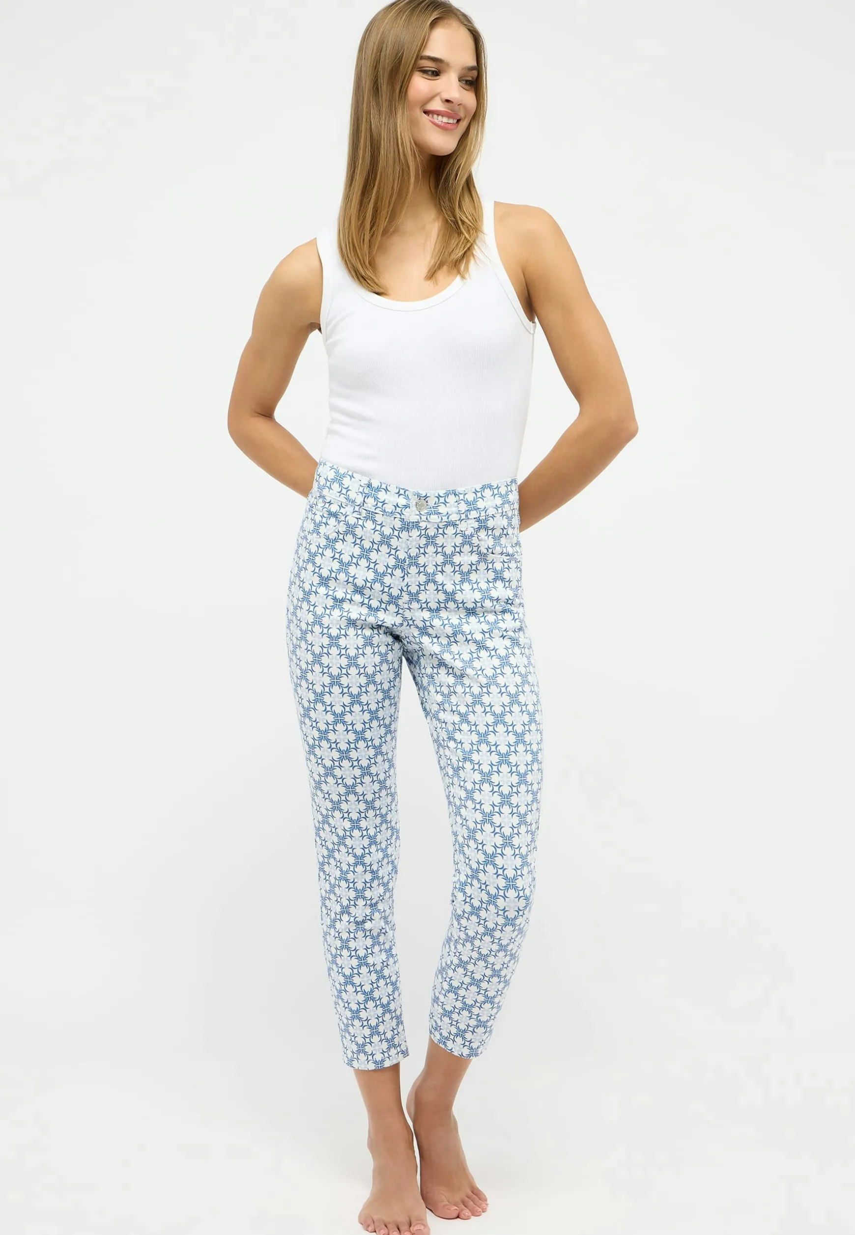 Hose Ornella mit floralem Print