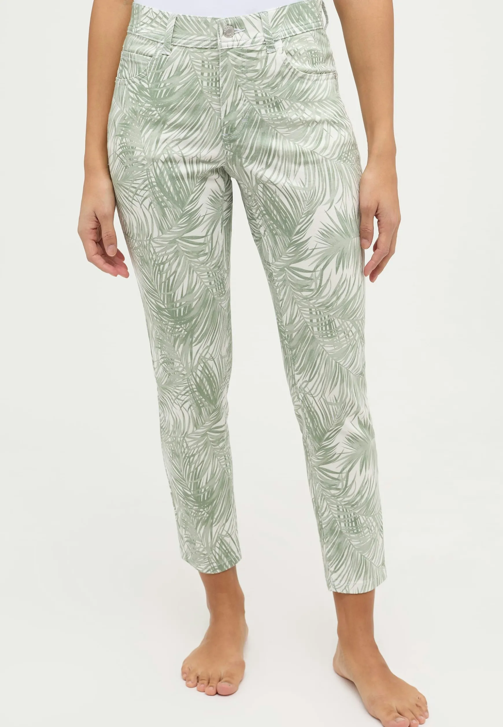 Hose Ornella mit Palmenprint