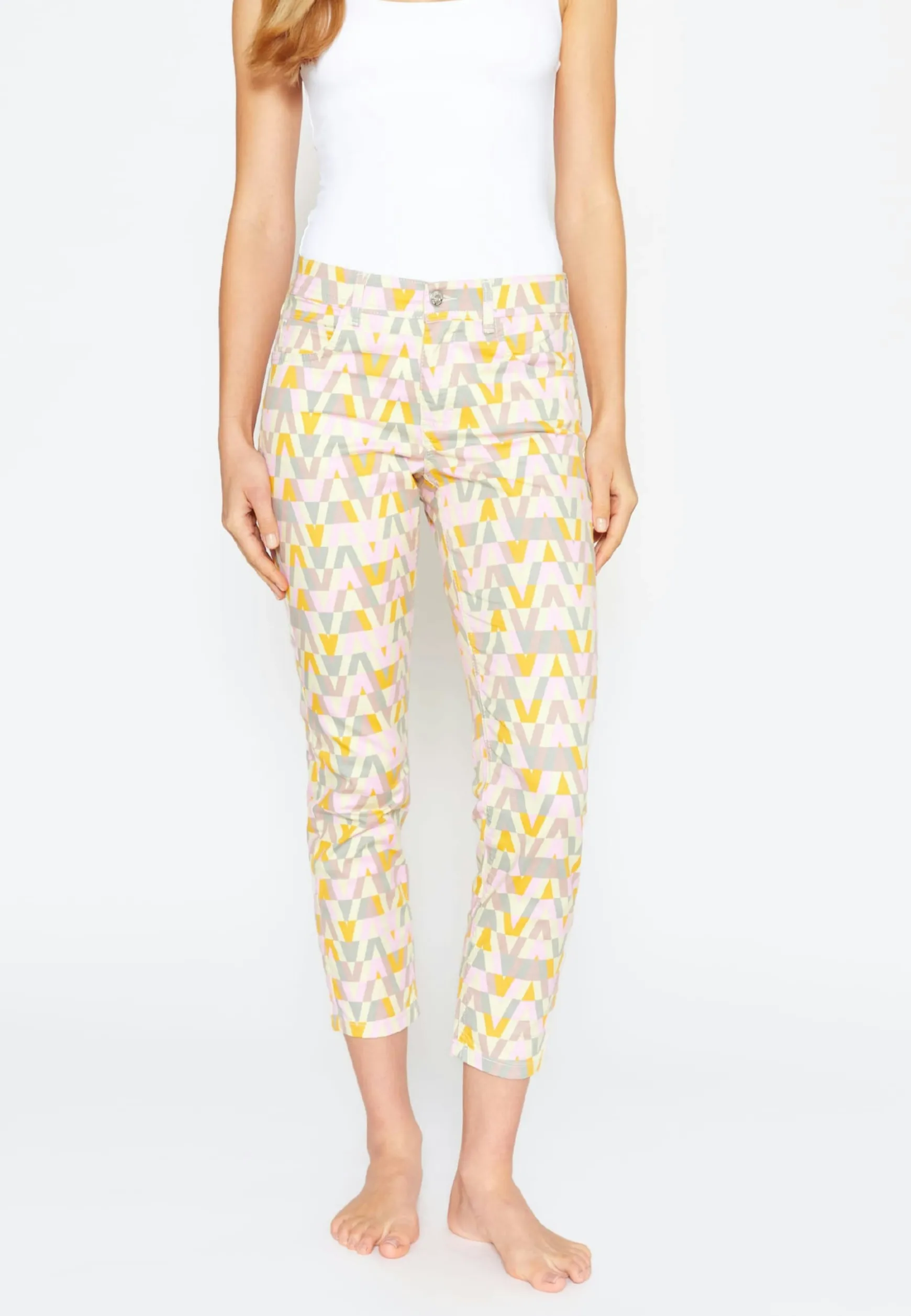 Hose Ornella mit Retro-Print