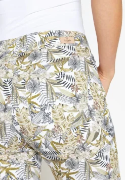 Hose Ornella mit tropischem Print