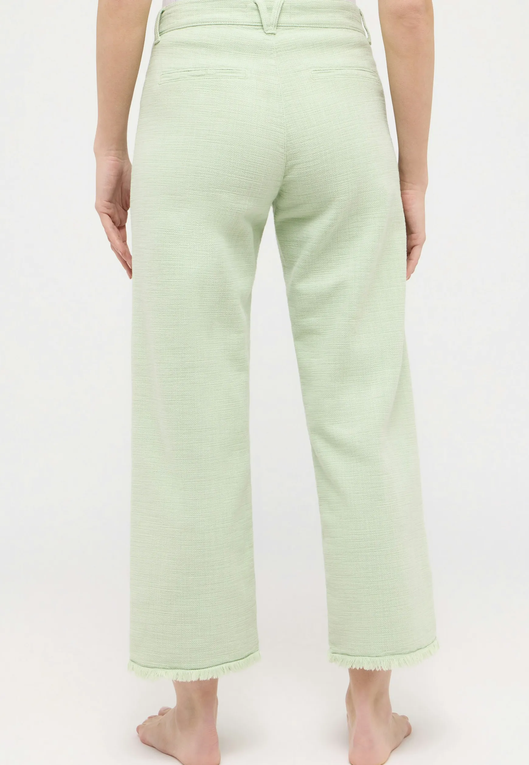 Hose Pocket Culotte mit Fringe-Saum