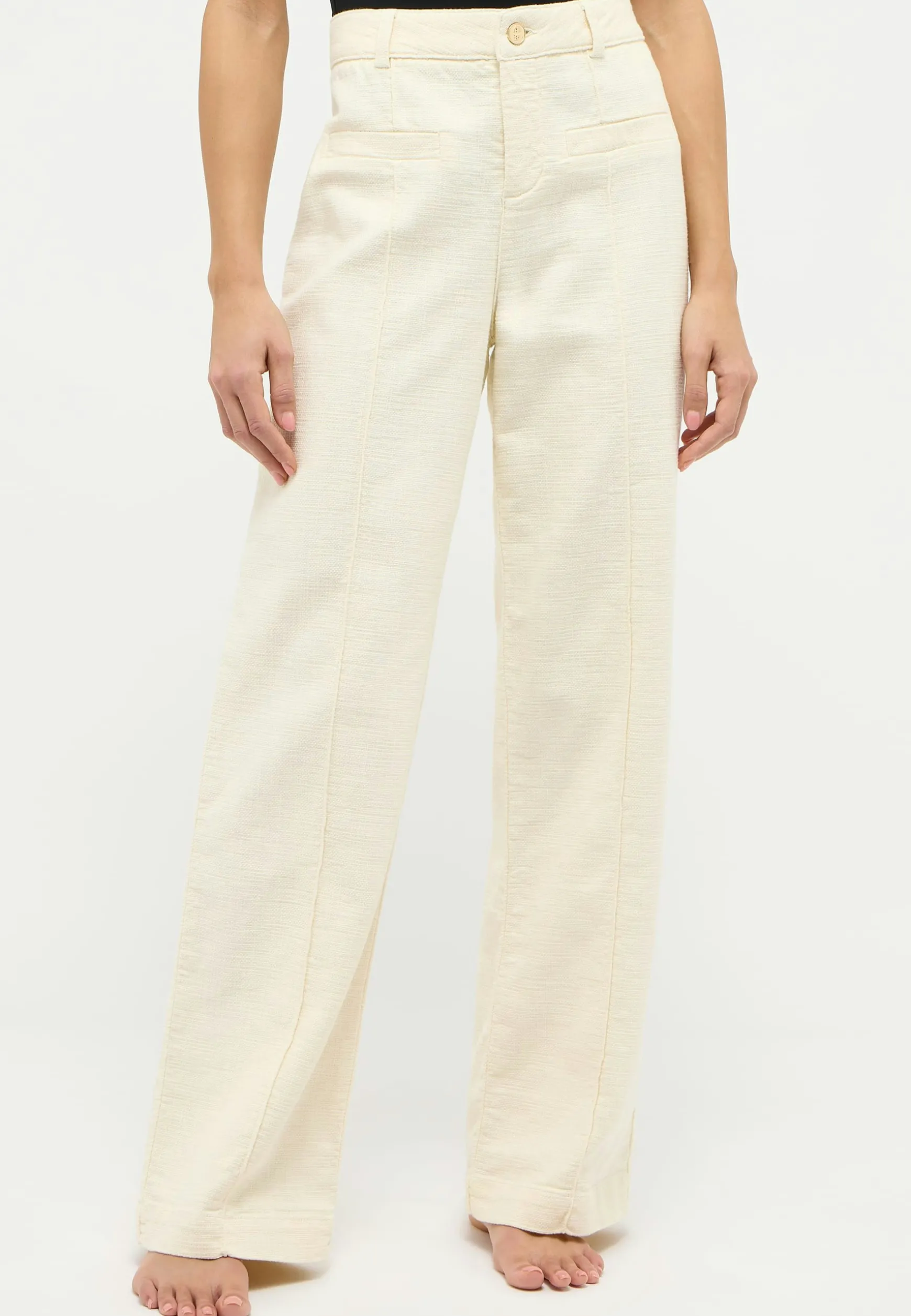 Hose Pocket Wide Legs mit Front-Naht