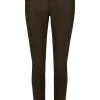 Hose Skinny Button mit Lederoptik