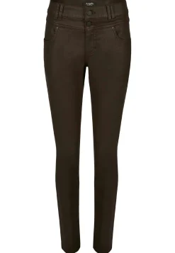 Hose Skinny Button mit Lederoptik