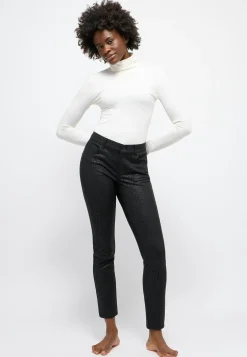 Hose Skinny mit Coating Muster