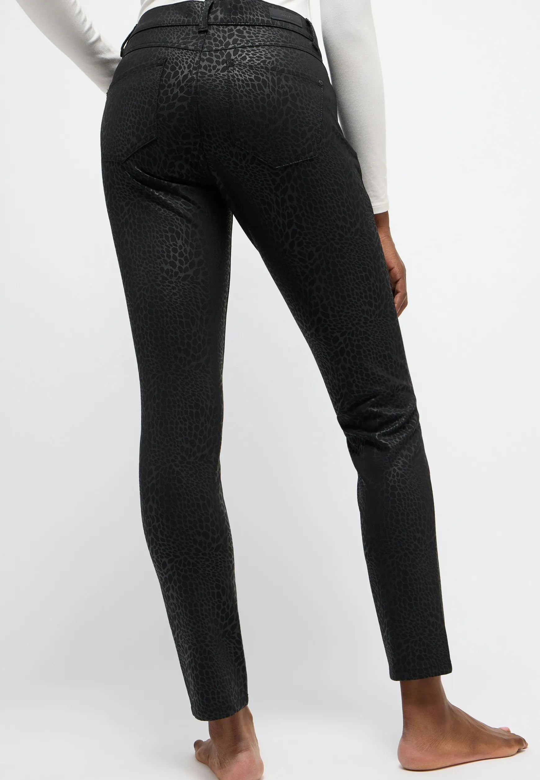 Hose Skinny mit Coating Muster