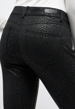 Hose Skinny mit Coating Muster
