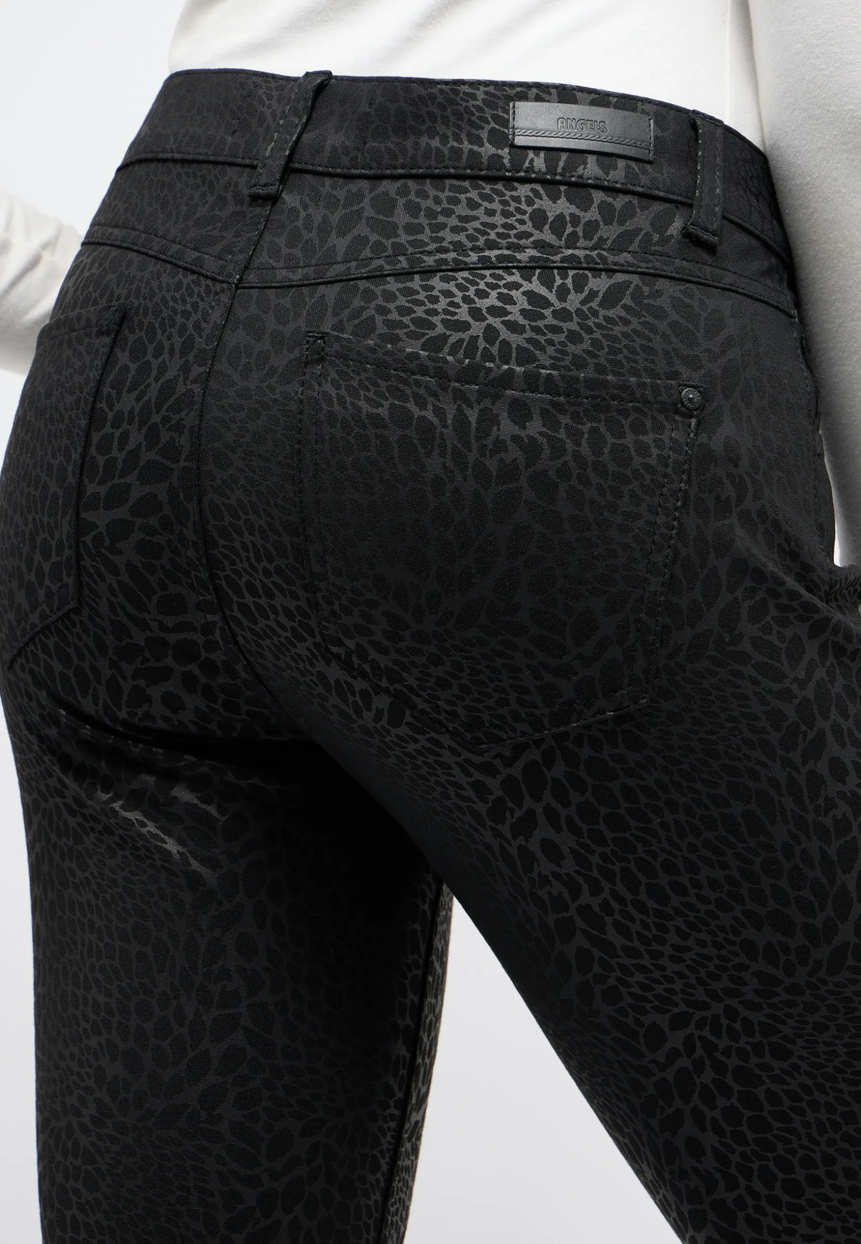 Hose Skinny mit Coating Muster