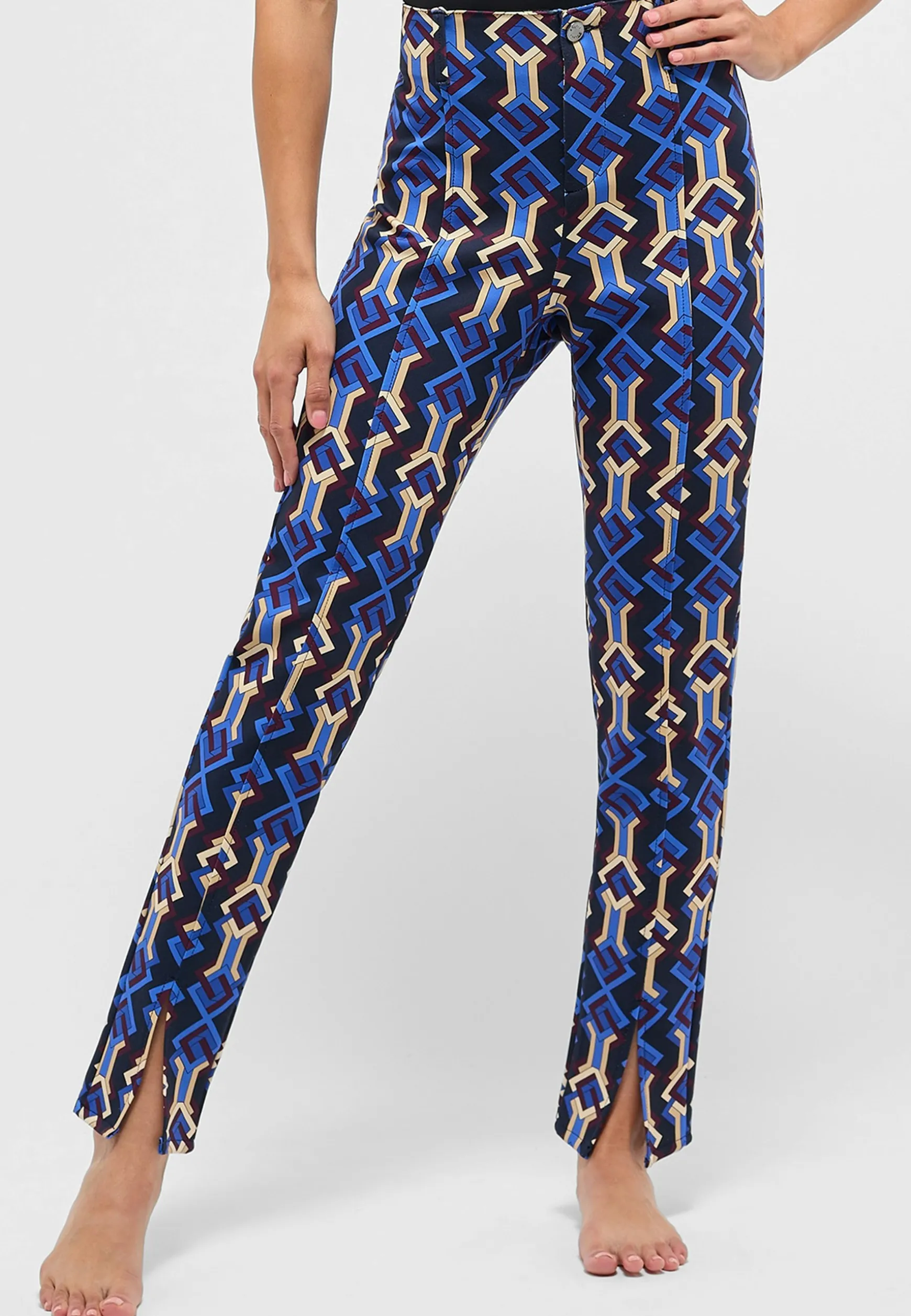Hose Slit Slim mit Graphic Print