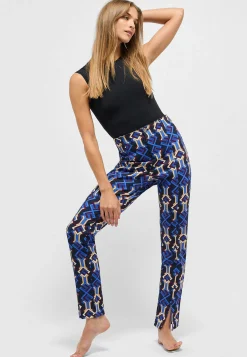 Hose Slit Slim mit Graphic Print