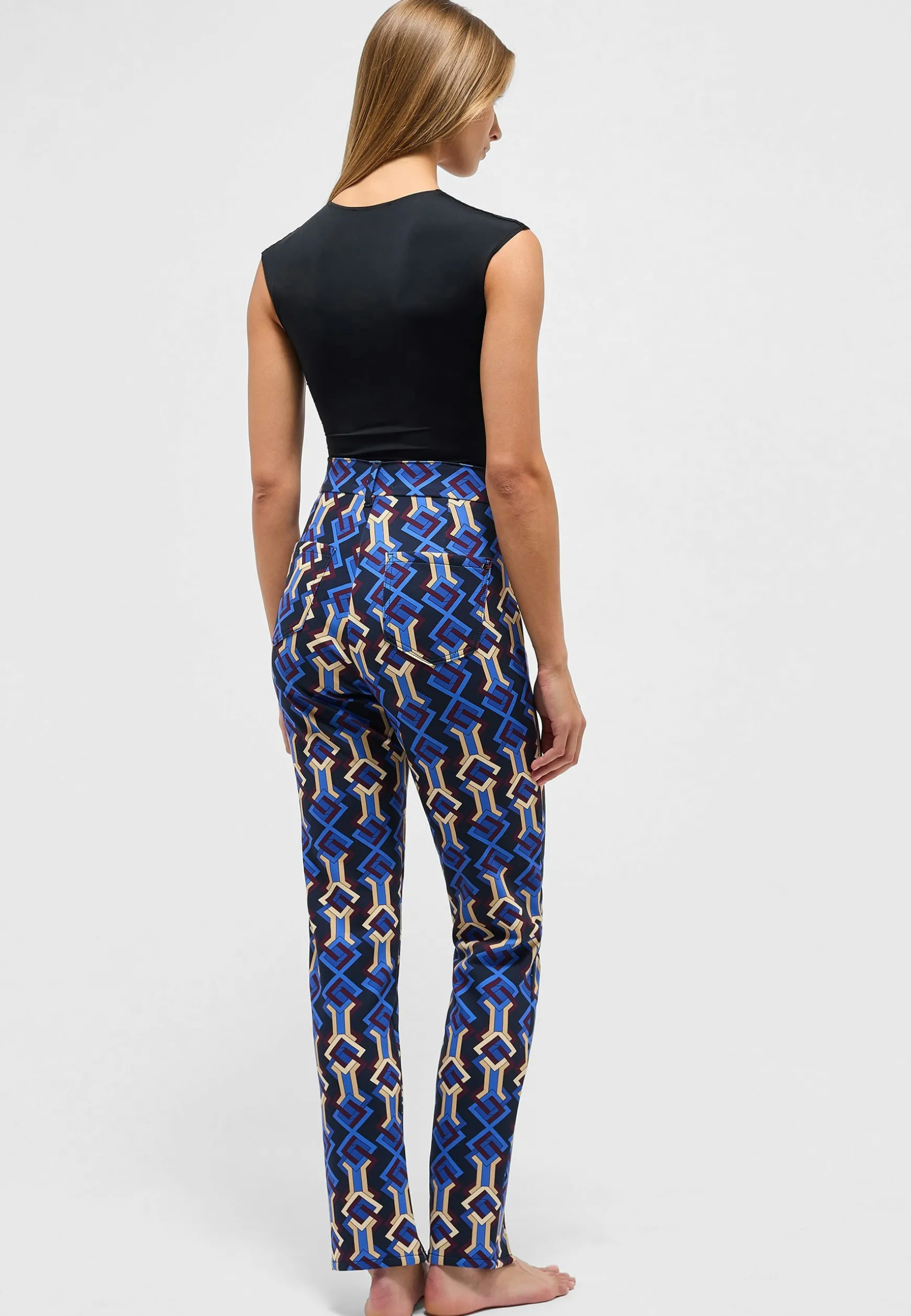 Hose Slit Slim mit Graphic Print