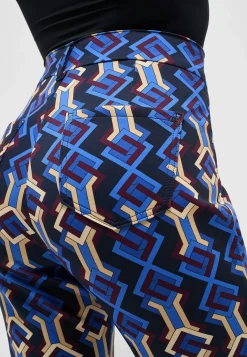 Hose Slit Slim mit Graphic Print