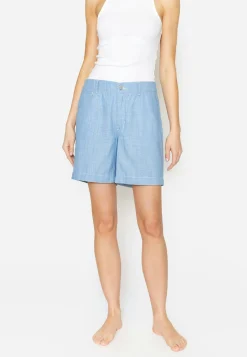 Hose Wide Leg Short mit Leinenoptik