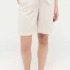 Hose Wide Leg Short mit Leinenoptik
