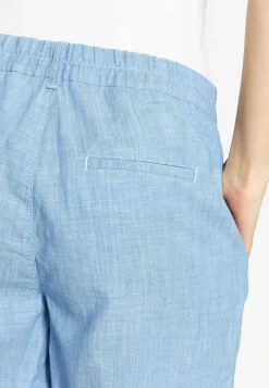 Hose Wide Leg Short mit Leinenoptik