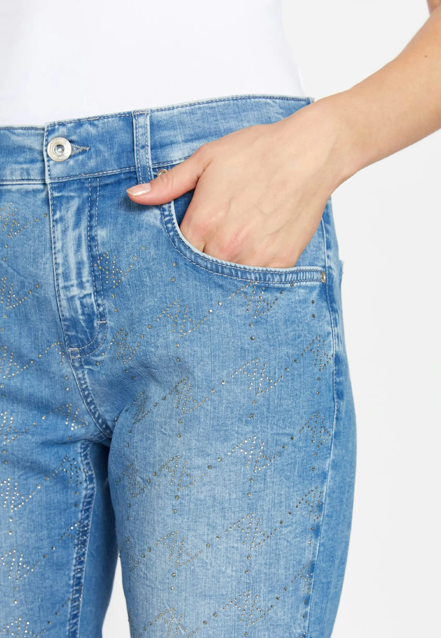 Jeans Boyfriend mit Glitzersteinen