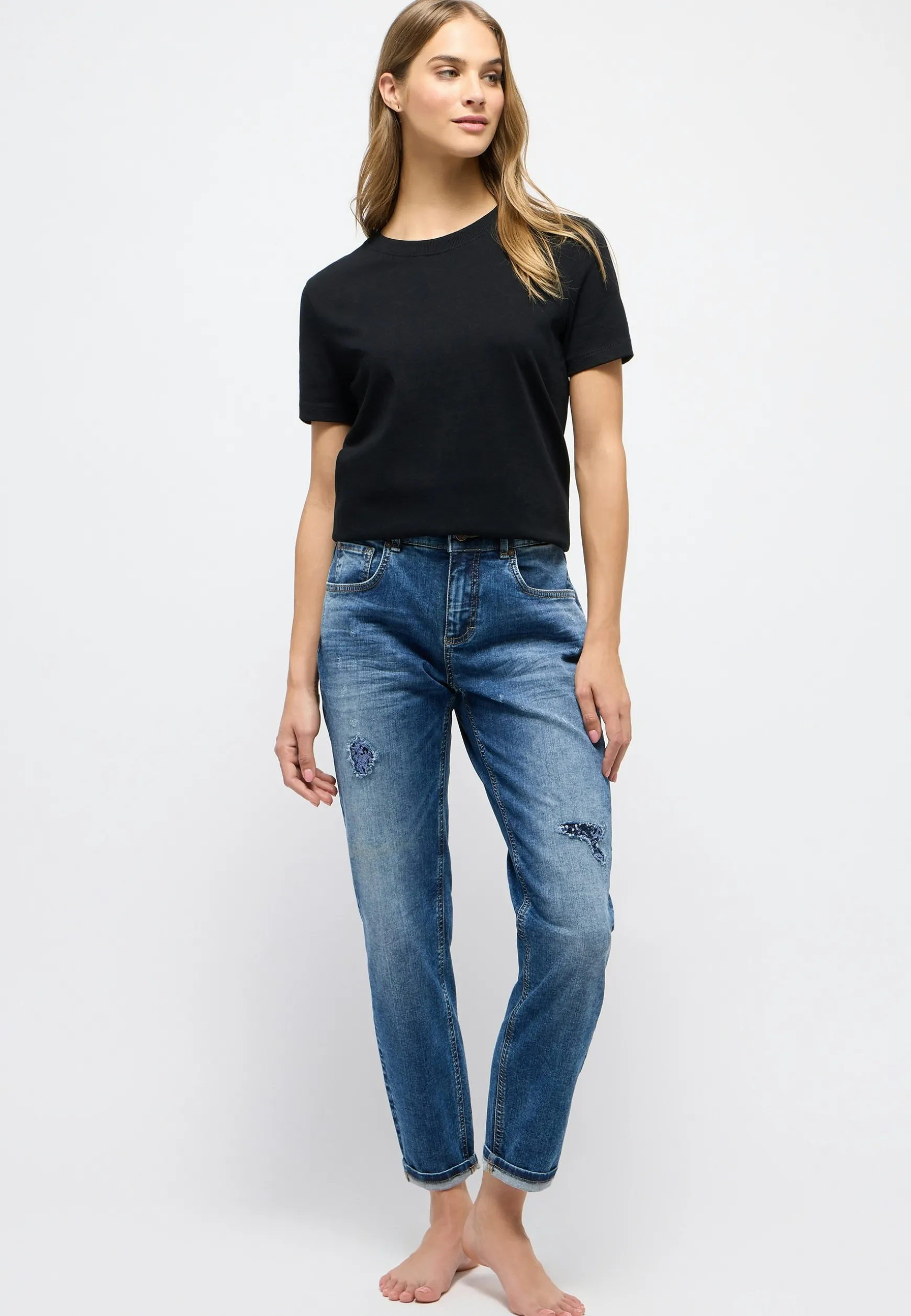 Jeans Boyfriend Sequin mit Pailletten