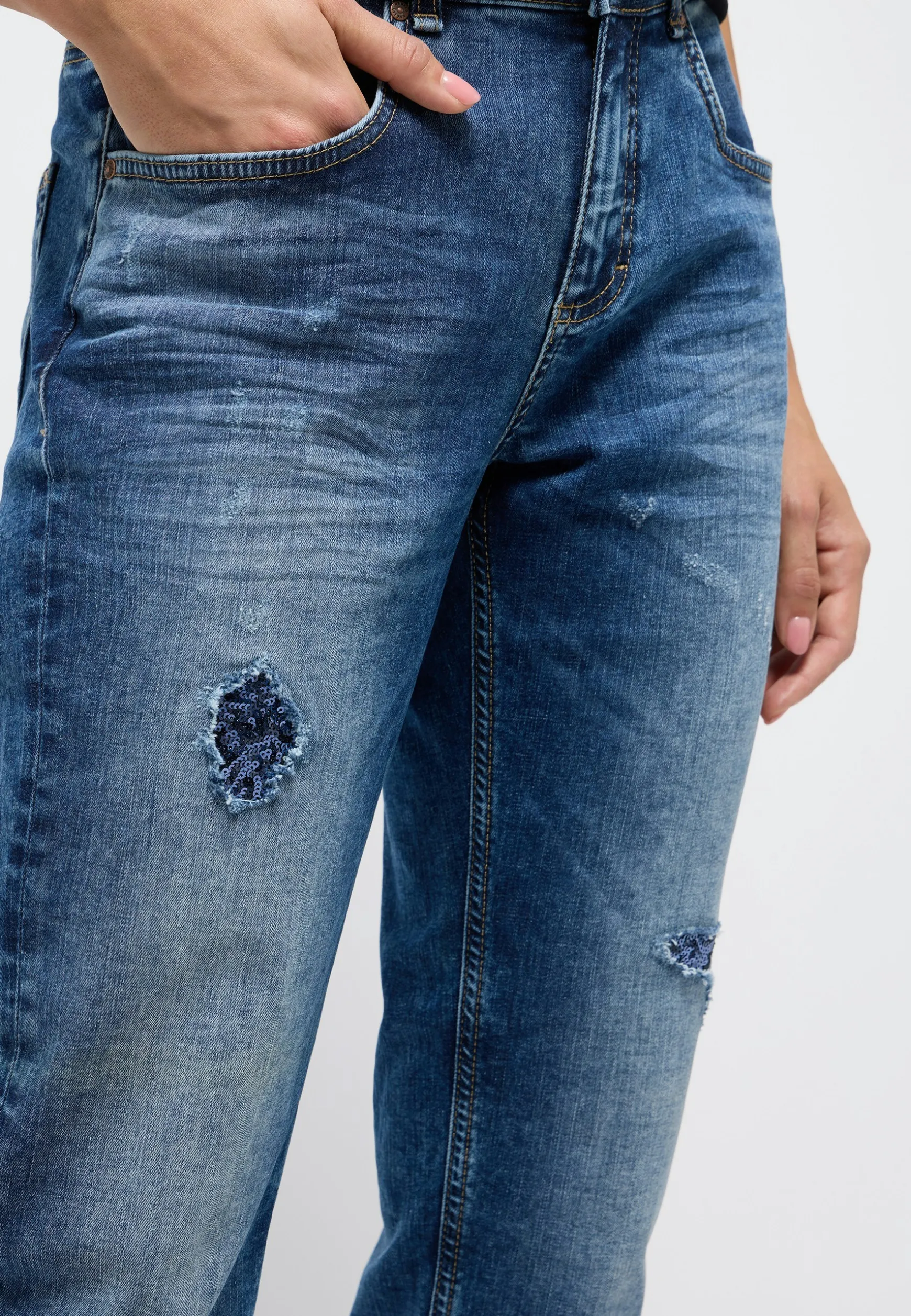 Jeans Boyfriend Sequin mit Pailletten