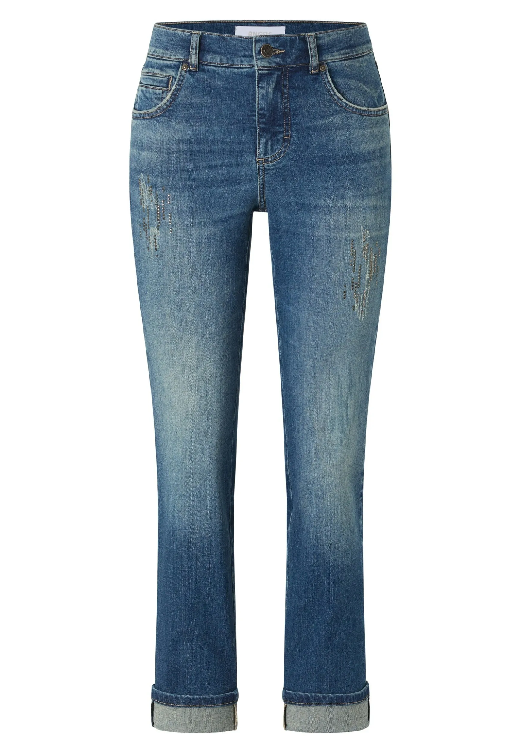Jeans Cici Crop mit Glitzersteinen