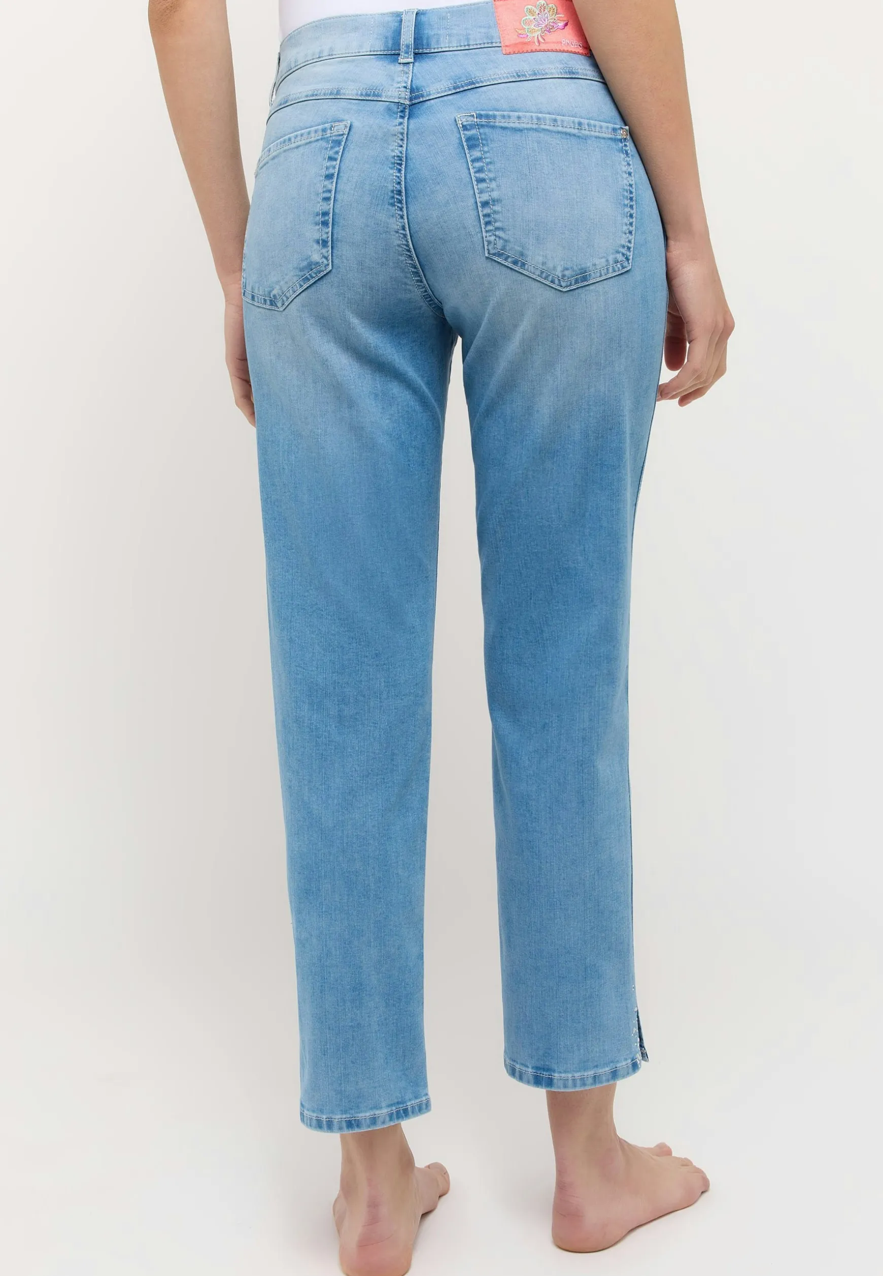 Jeans Cici Crop Slit Sparkle mit Strass
