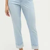 Jeans Cici Crop Word mit Strasssteinen