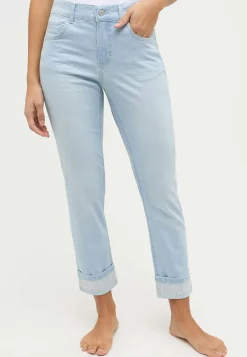 Jeans Cici Crop Word mit Strasssteinen