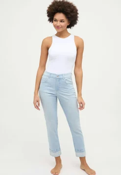 Jeans Cici Crop Word mit Strasssteinen