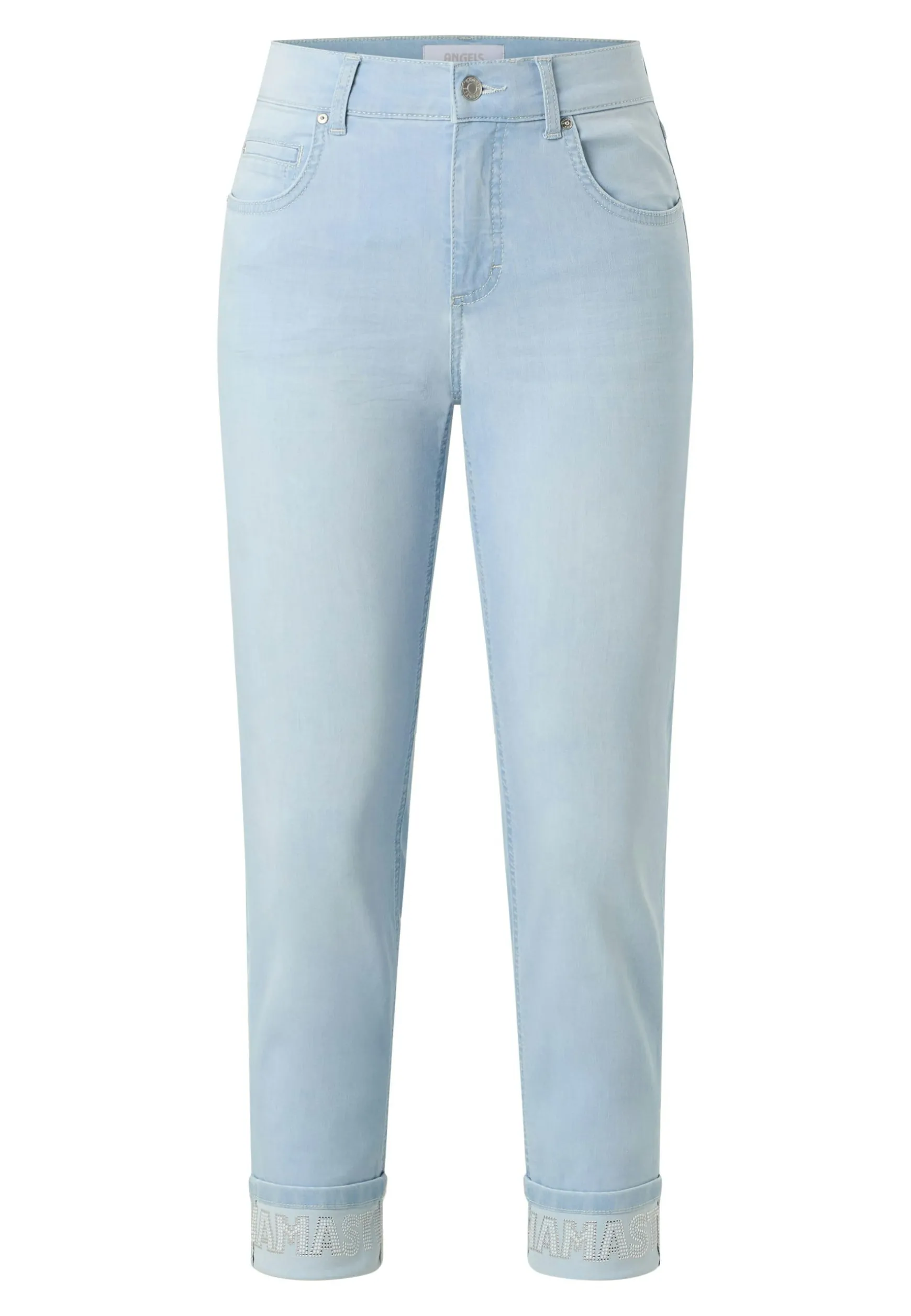 Jeans Cici Crop Word mit Strasssteinen