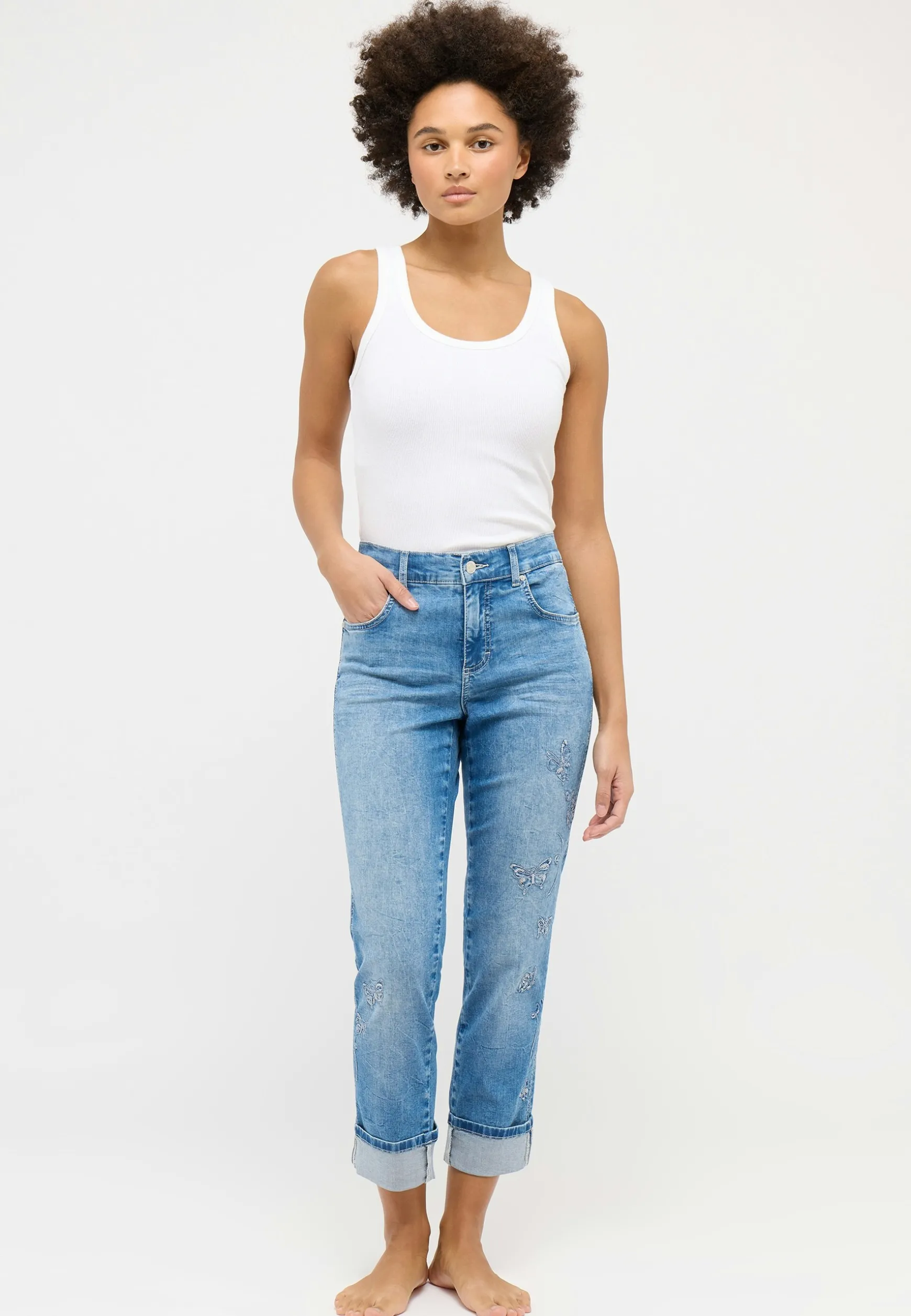 Jeans Cici mit Schmetterlingprint