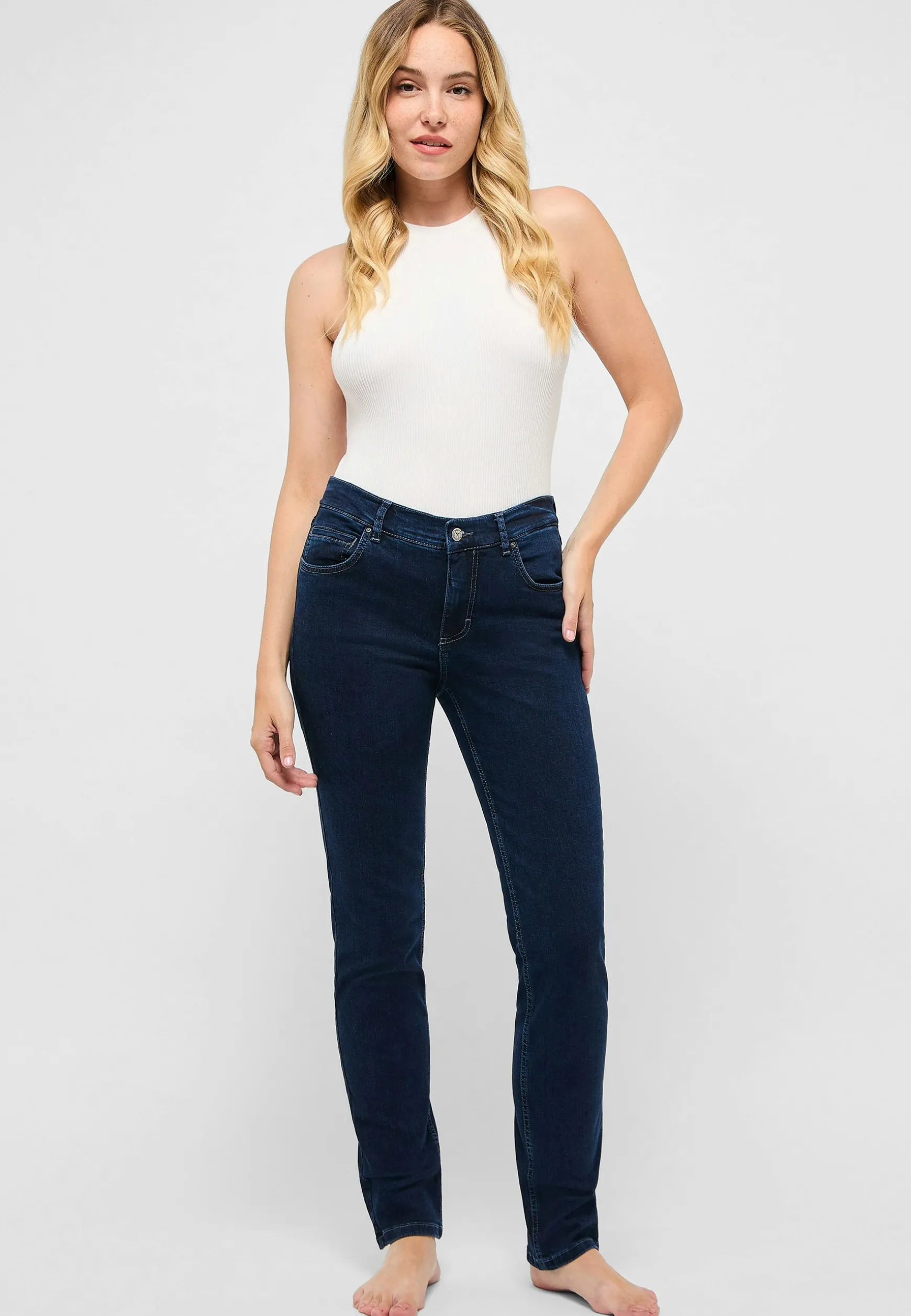 Jeans Cici mit sportivem Denim