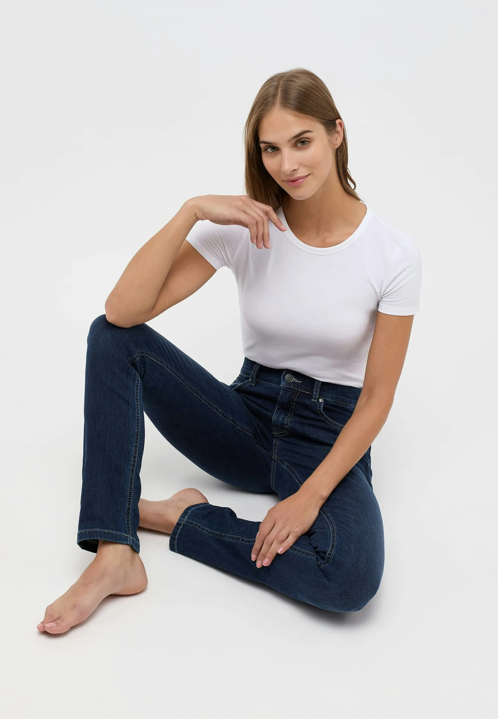 Jeans Cici mit Sweat Denim in Jerseyoptik