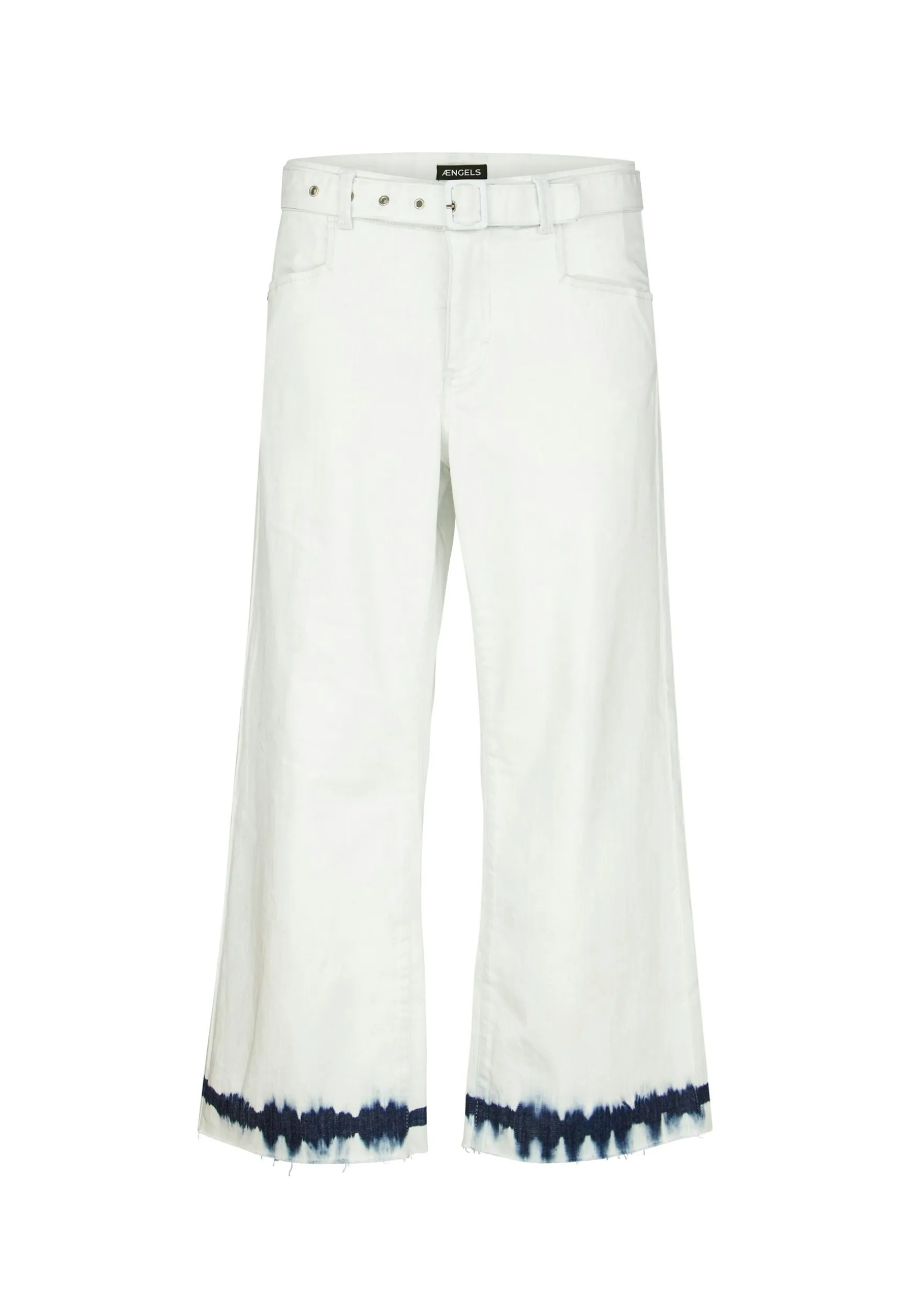 Jeans Cropped Culotte mit Batik-Print