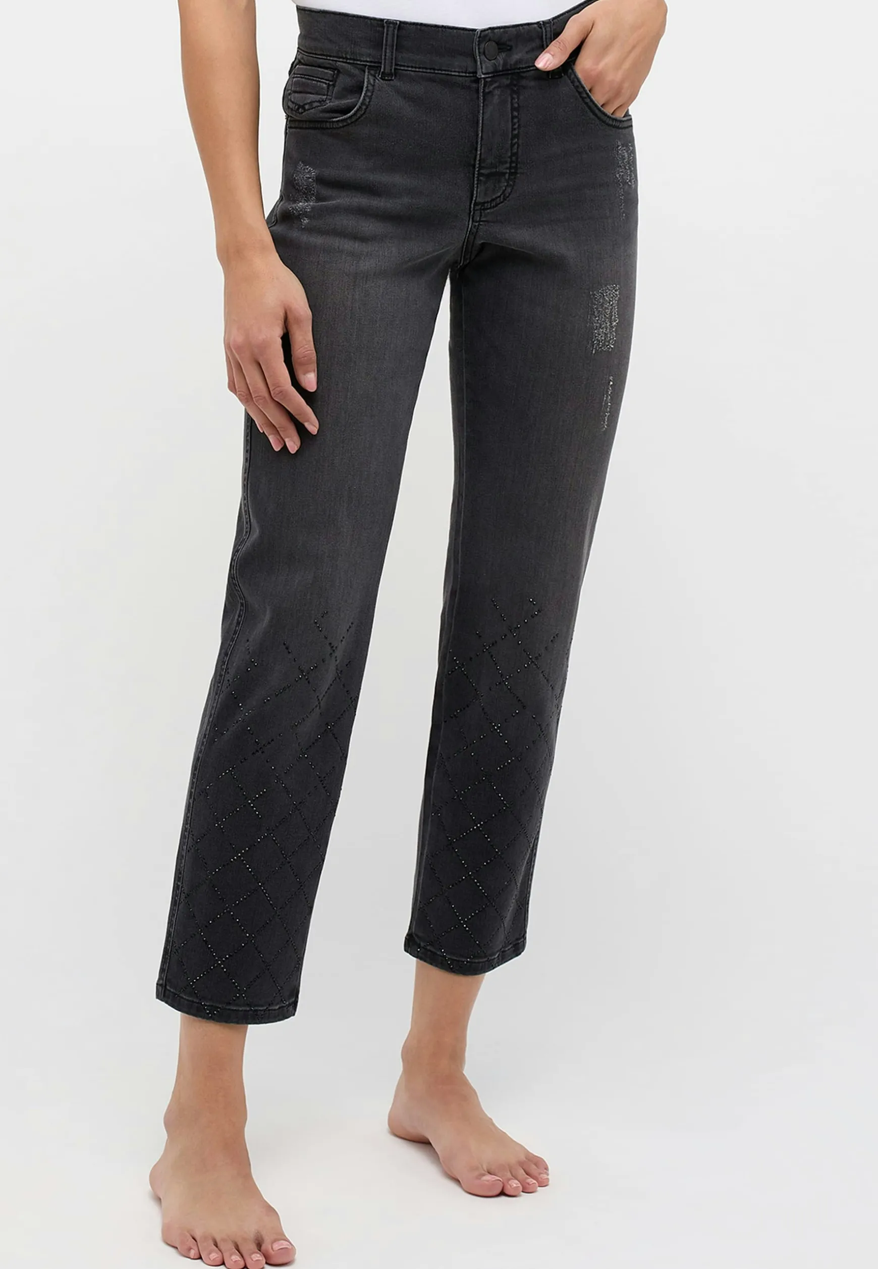Jeans Darleen Crop Diamond mit Strass