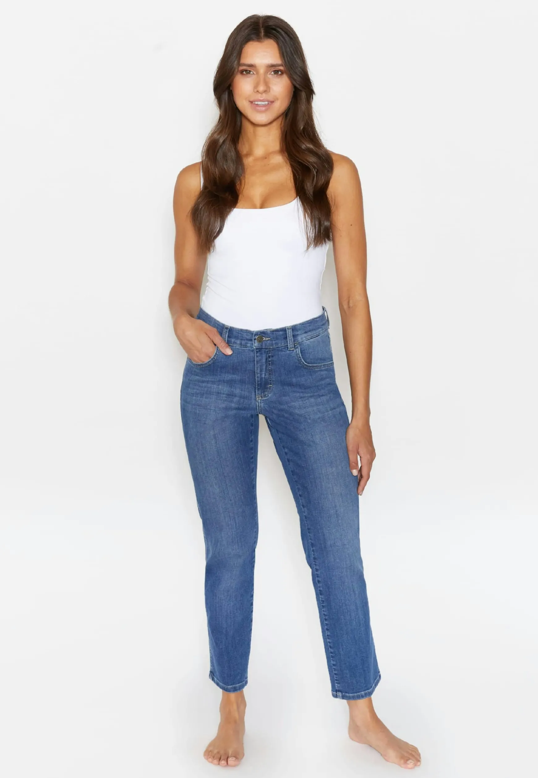 Jeans Darleen Crop mit authentischem Denim