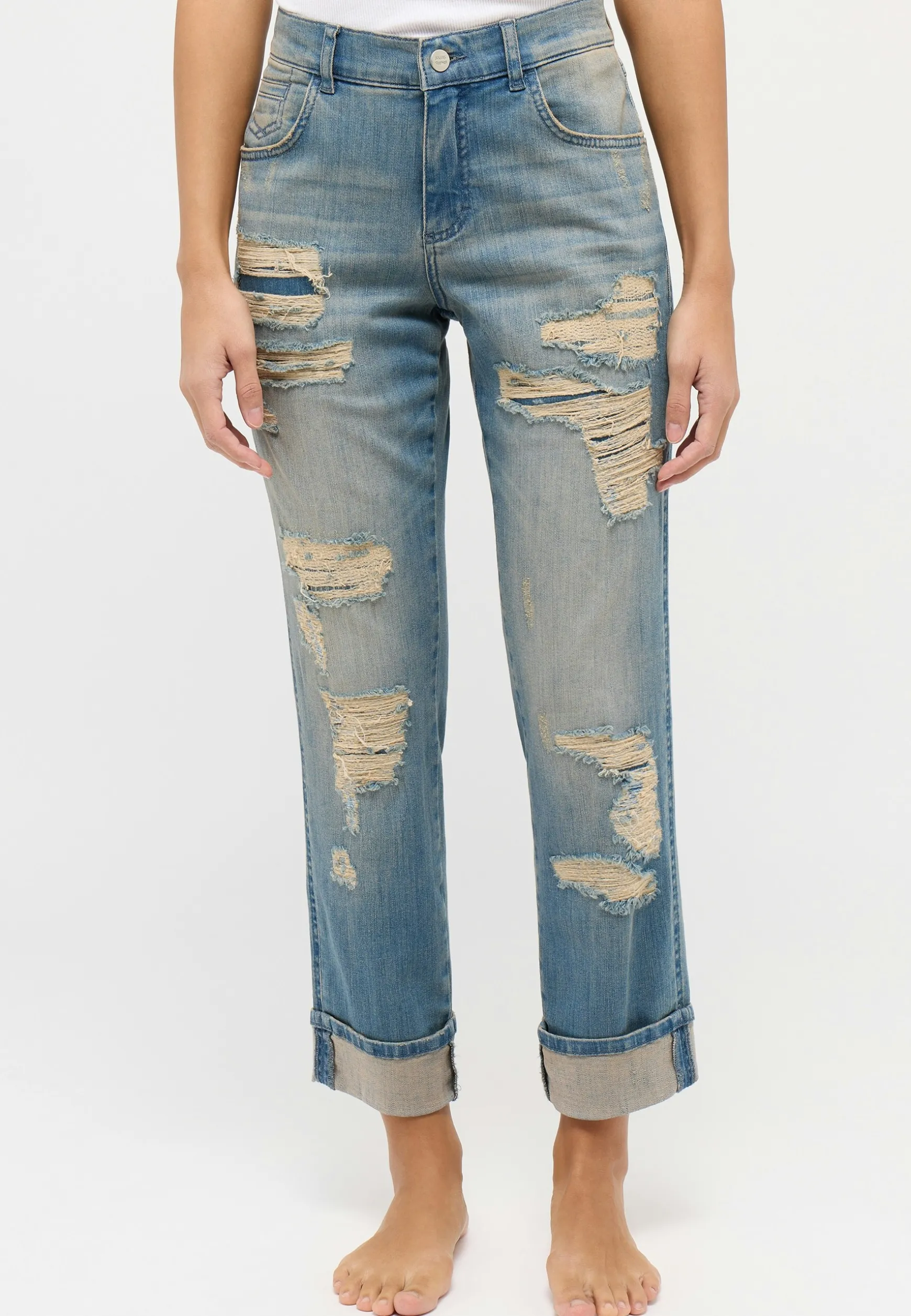 Jeans Darleen Crop TU im Destroyed-Look