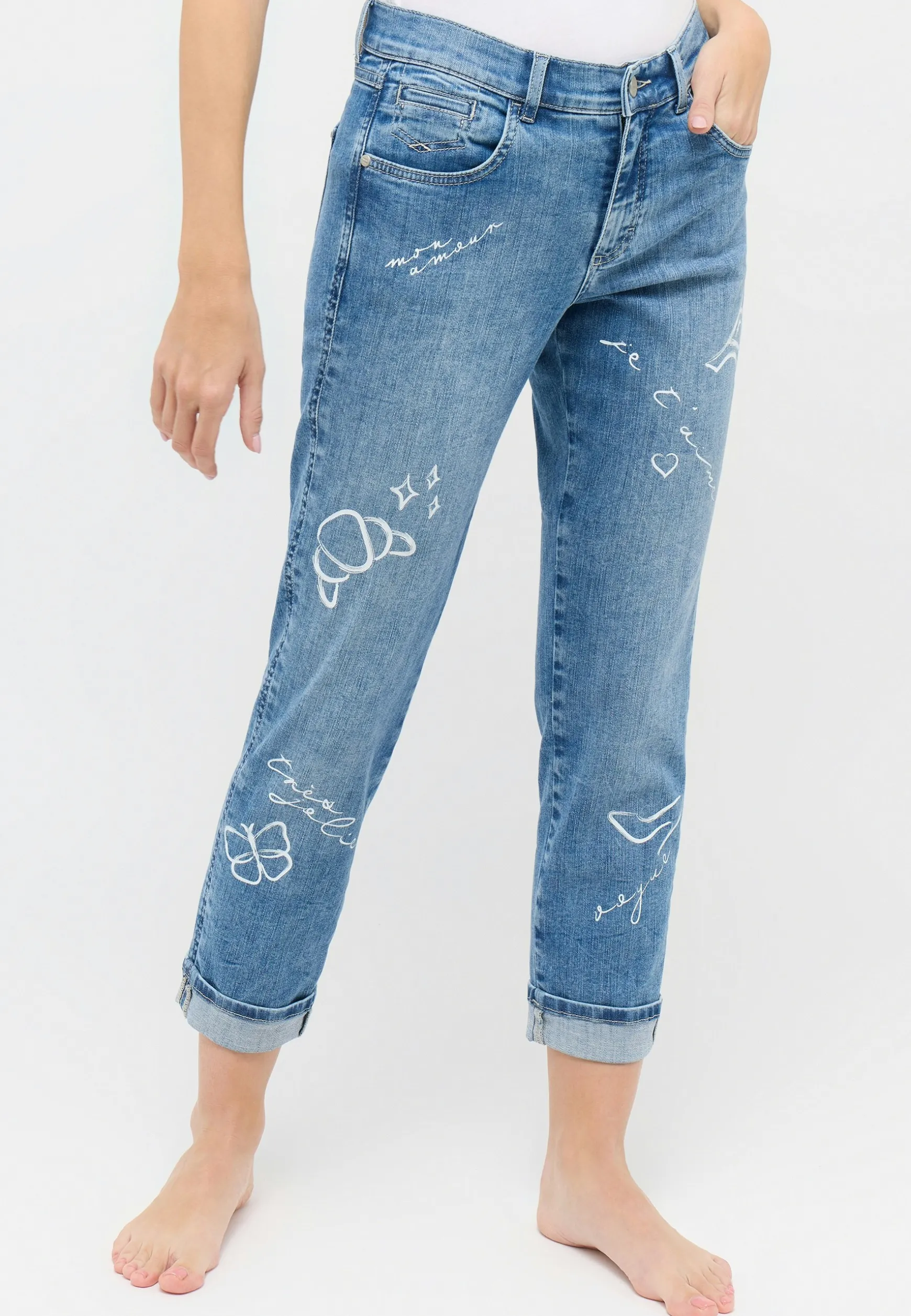 Jeans Darleen Crop TU mit Parisprint
