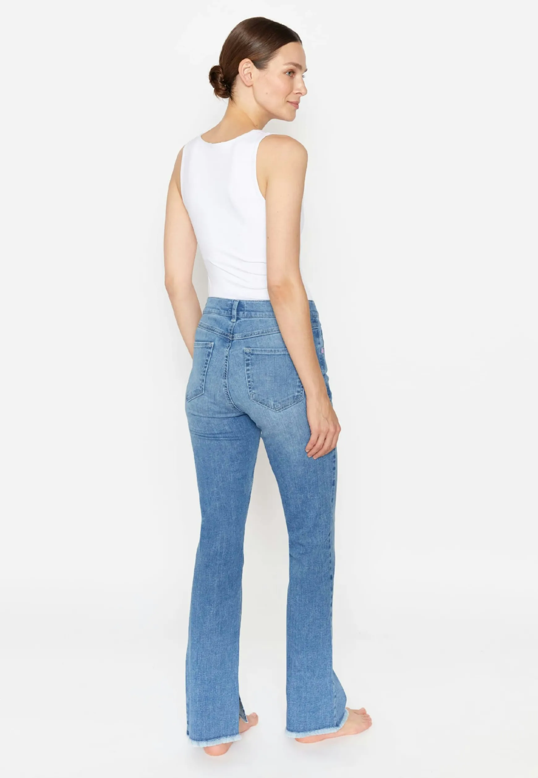 Jeans Leni Slit Fringe mit Saum-Schlitz