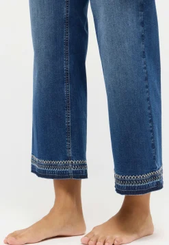 Jeans Linn Fringe mit Stichmuster