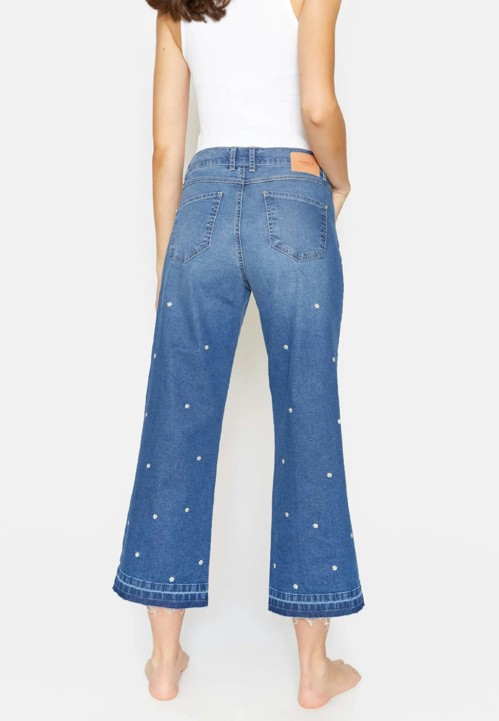 Jeans Linn Stitch Flower mit Blumenstickerei