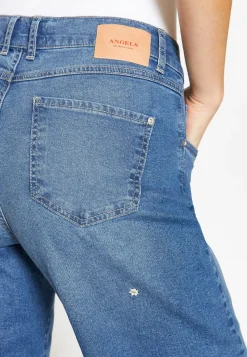 Jeans Linn Stitch Flower mit Blumenstickerei