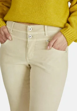 Jeans Ornella Button mit unifarbenem Stoff
