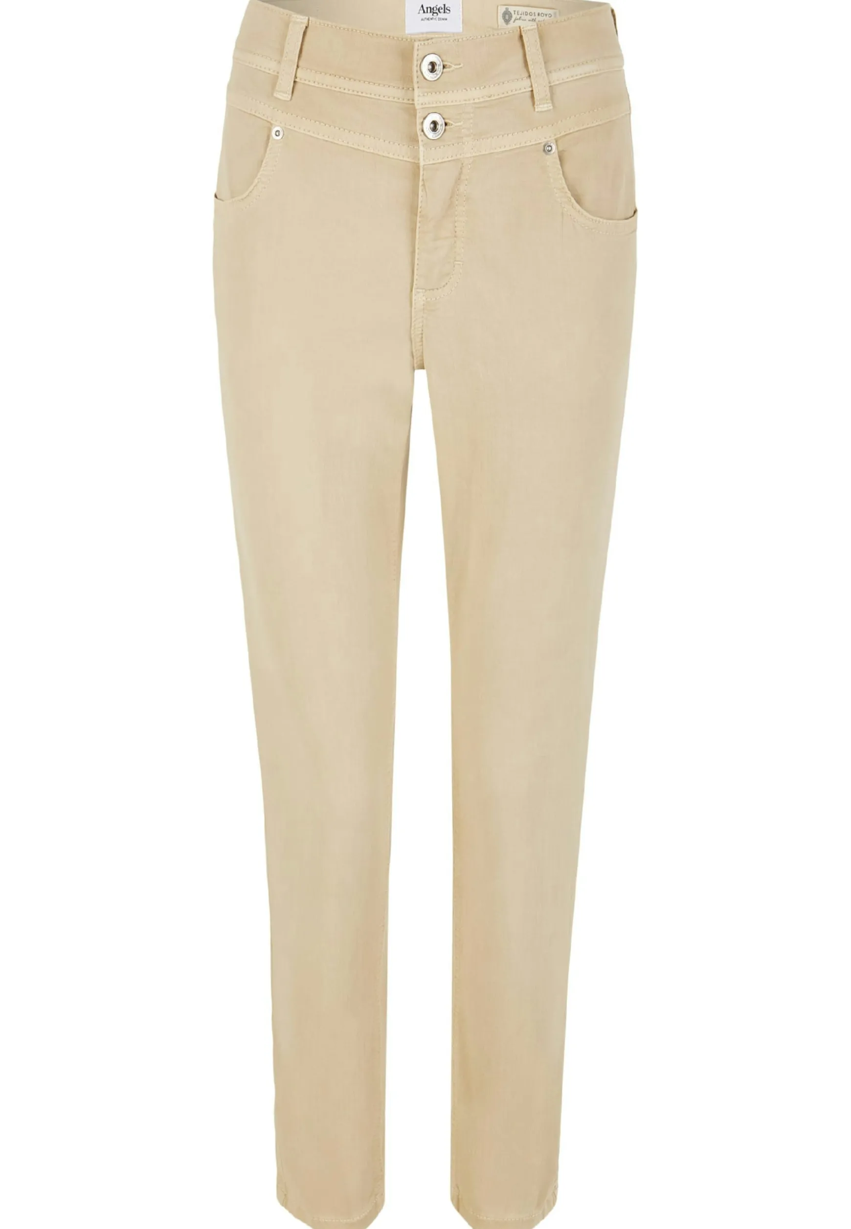 Jeans Ornella Button mit unifarbenem Stoff