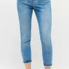 Jeans Ornella Fringe mit Used-Waschung
